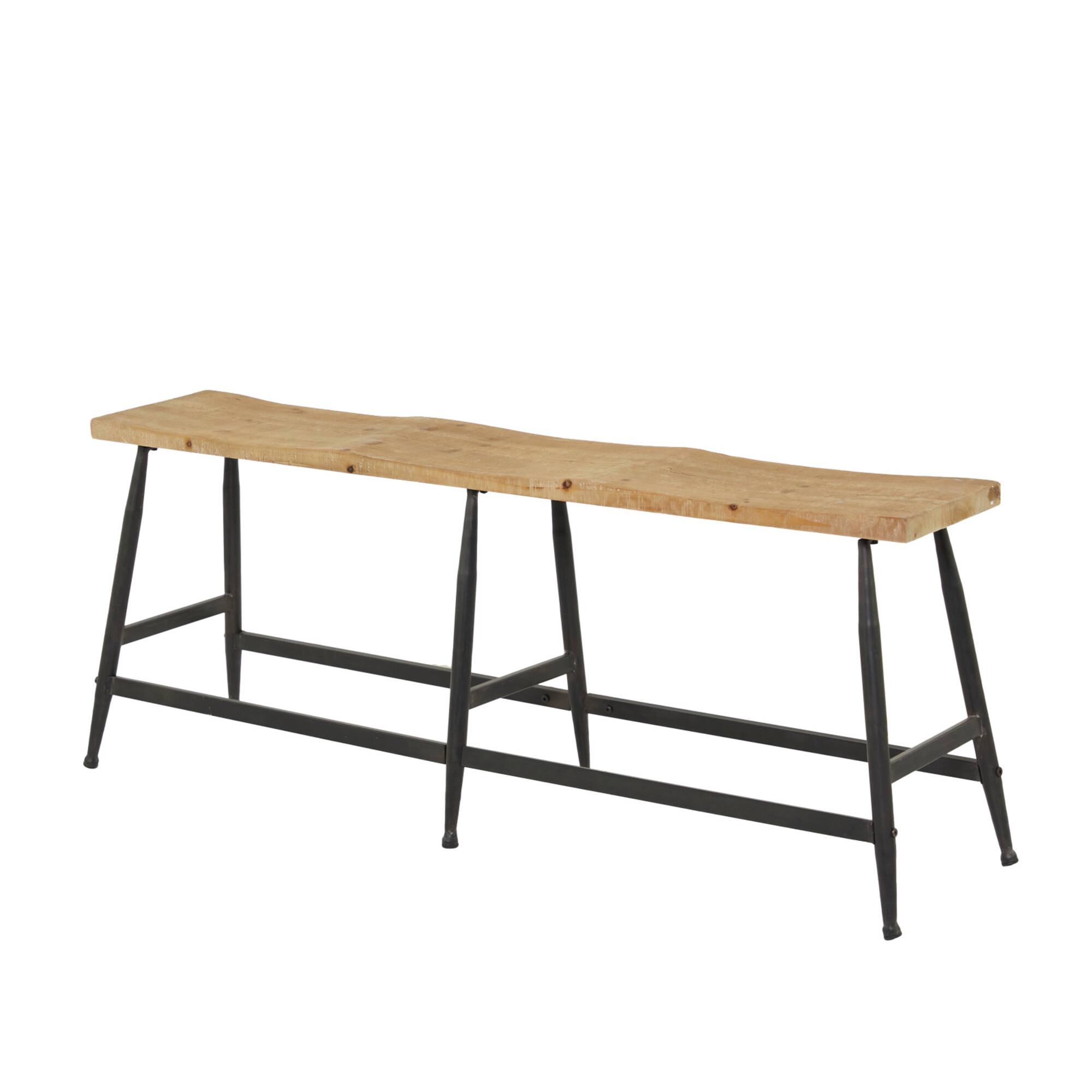 Brown Metal Industrial Bench 19" x 48" x 13"